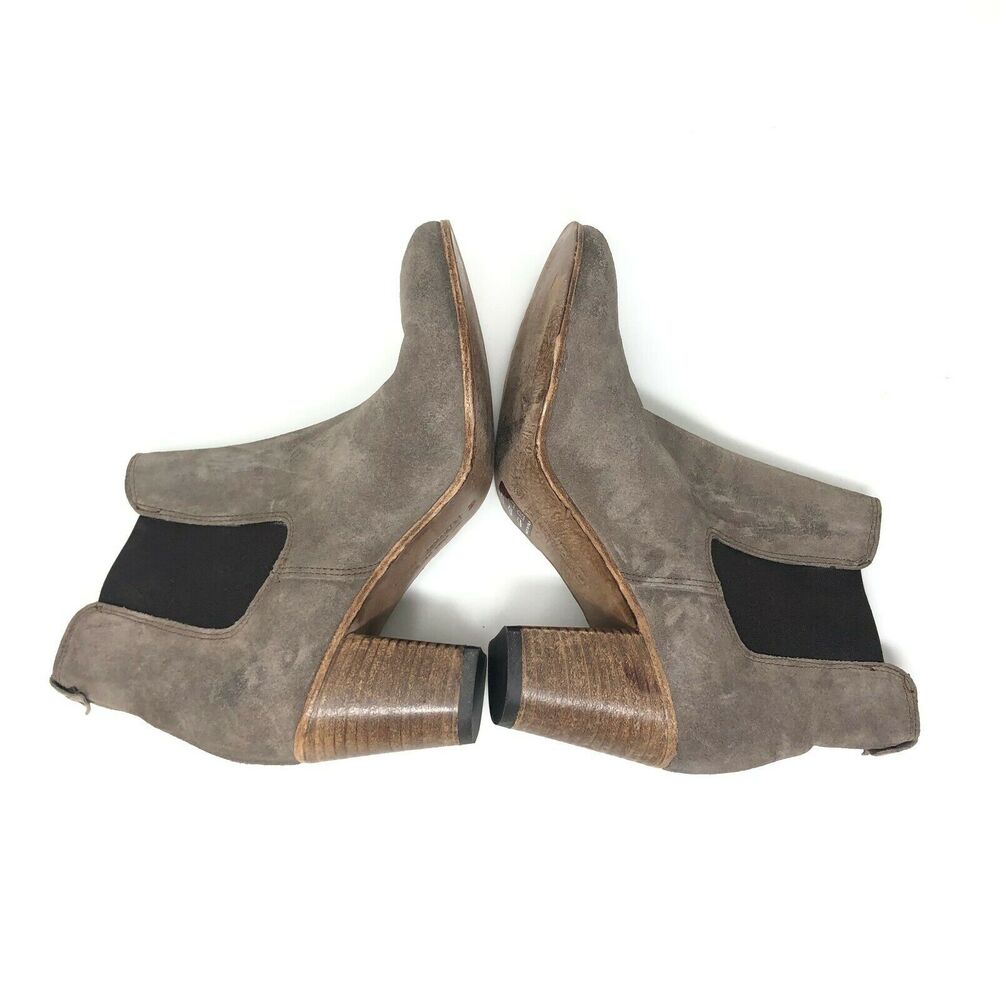 Alberto Fermani Boot Women's 6 Piccola Taupe Gray Suede Heel Bootie - Picture 5 of 8